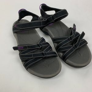 TEVA TIRRA Black Gray Hiking Athletic Sandals 8